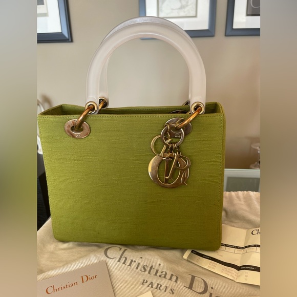 Vintage CHRISTIAN DIOR GREEN LADY DIOR BAG - Picture 10 of 11